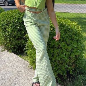 PLT green checkered pants